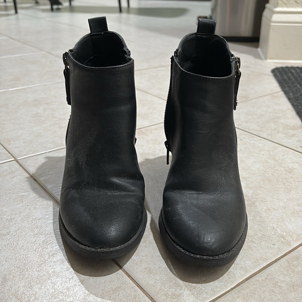 Universal Thread Black Leather Boots - image 2